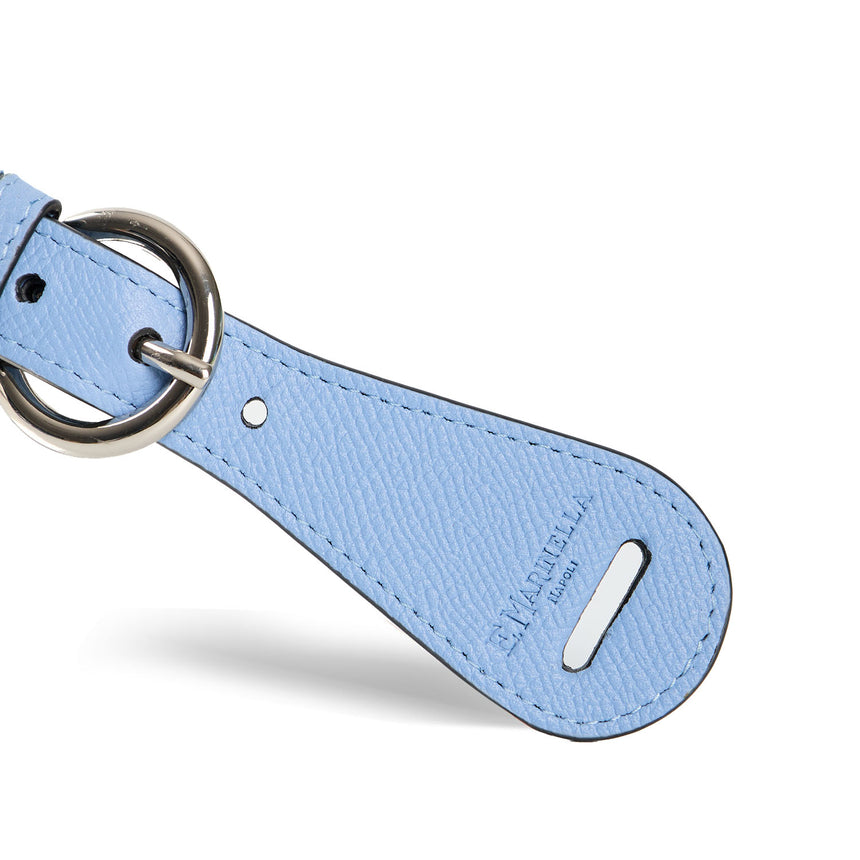 LIGHT BLUE LEATHER SCARF-BUCKLE