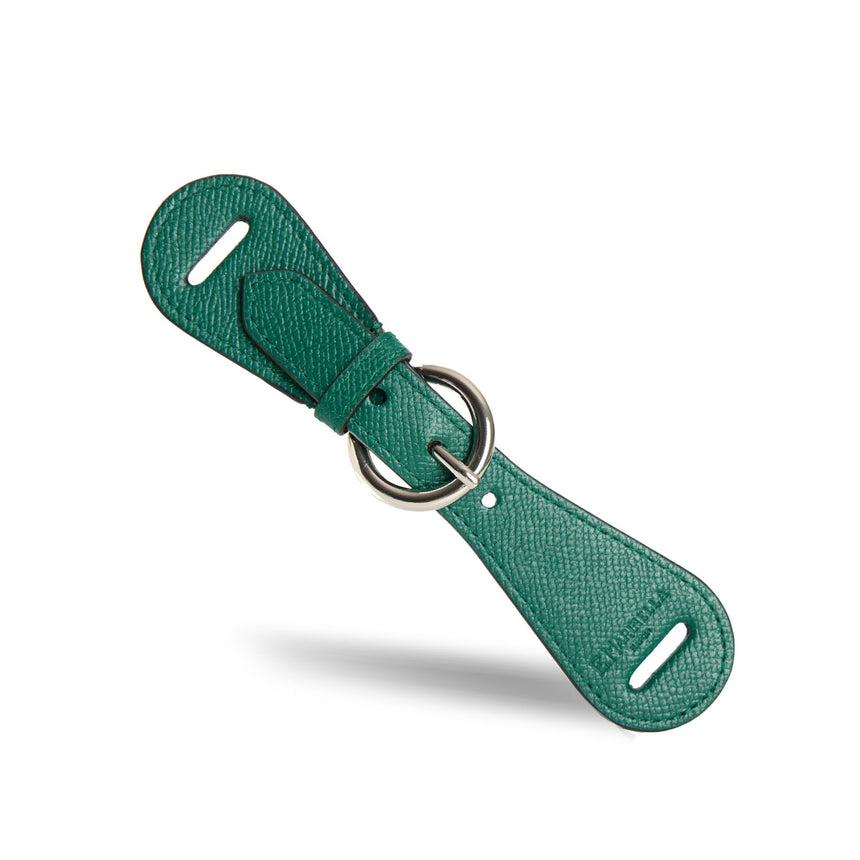 DARK GREEN LEATHER SCARF-BUCKLE