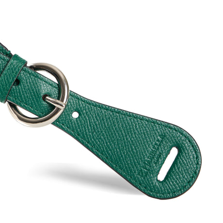 DARK GREEN LEATHER SCARF-BUCKLE