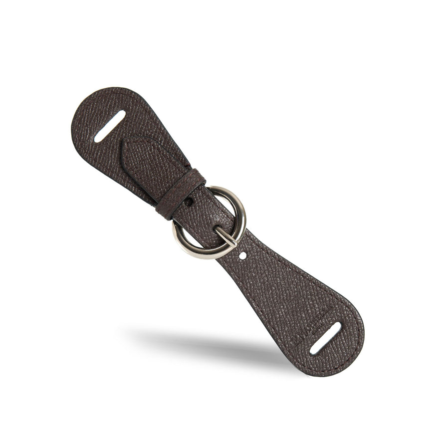 DARK BROWN LEATHER SCARF-BUCKLE