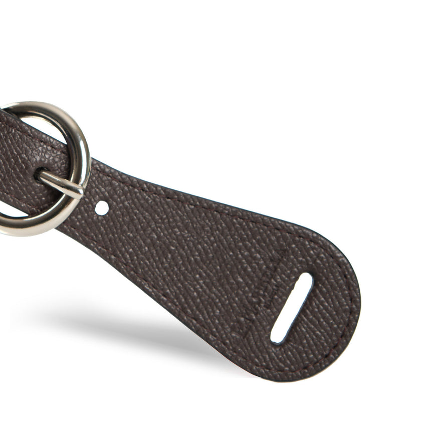 DARK BROWN LEATHER SCARF-BUCKLE