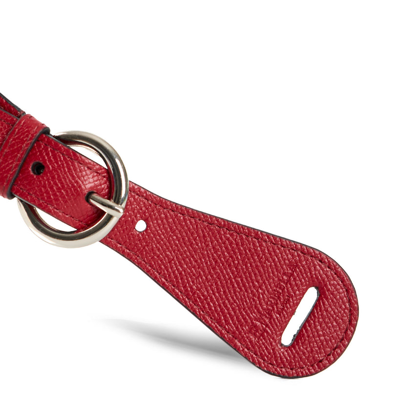 BURGUNDY LEATHER SCARF-BUCKLE