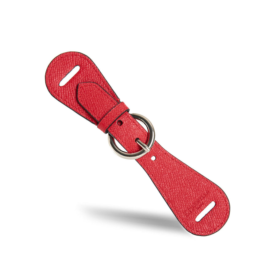 RED LEATHER SCARF-BUCKLE