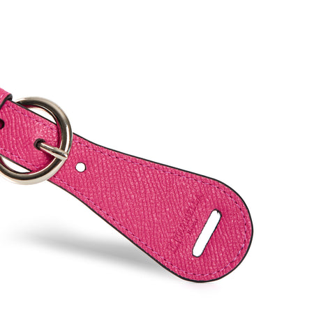 FUCHSIA LEATHER SCARF-BUCKLE