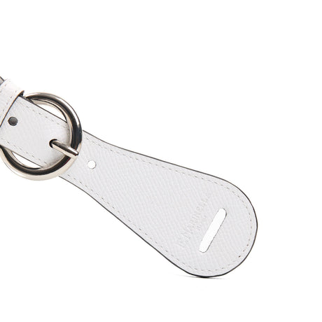 WHITE LEATHER SCARF-BUCKLE