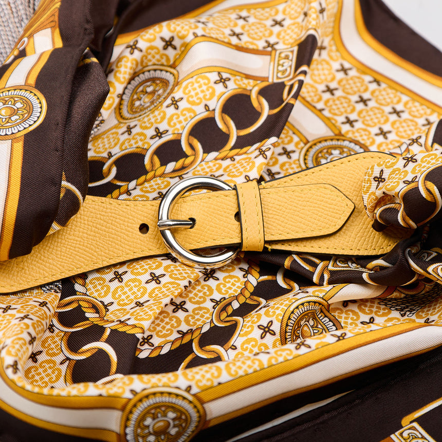 YELLOW LEATHER SCARF-BUCKLE