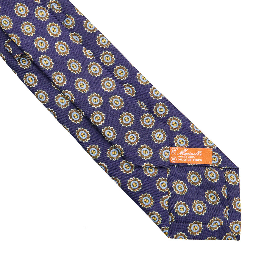 BLUE SILK AND ORANGE FIBER TIE