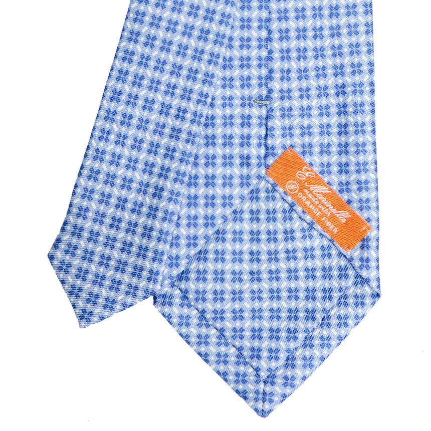 LIGHT BLUE SILK AND ORANGE FIBER TIE