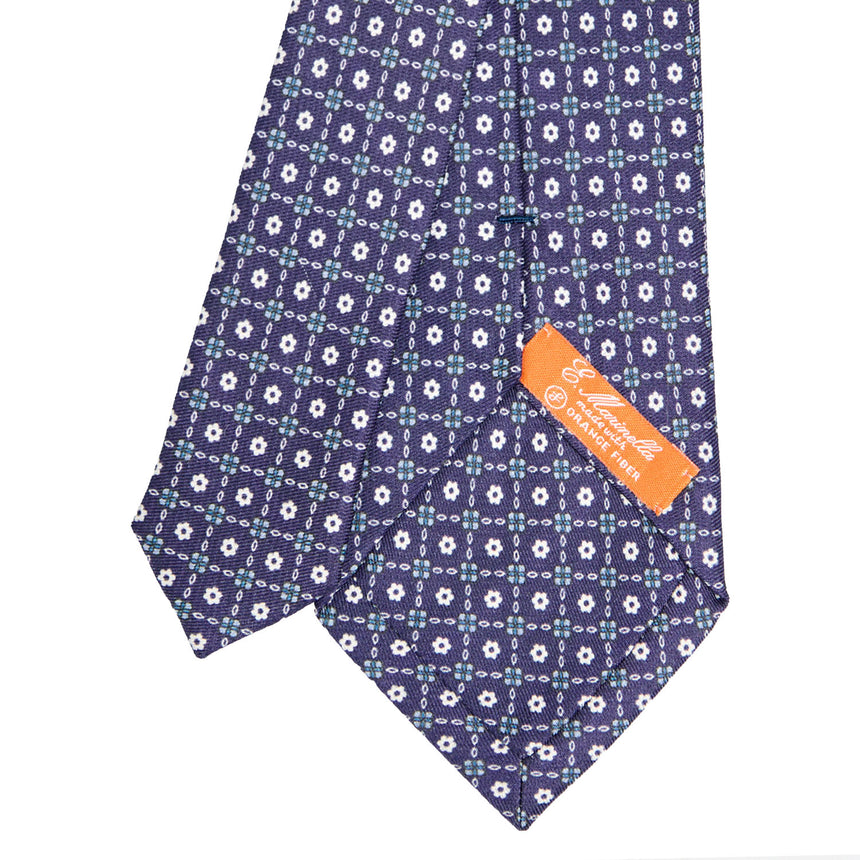 BLUE SILK AND ORANGE FIBER TIE