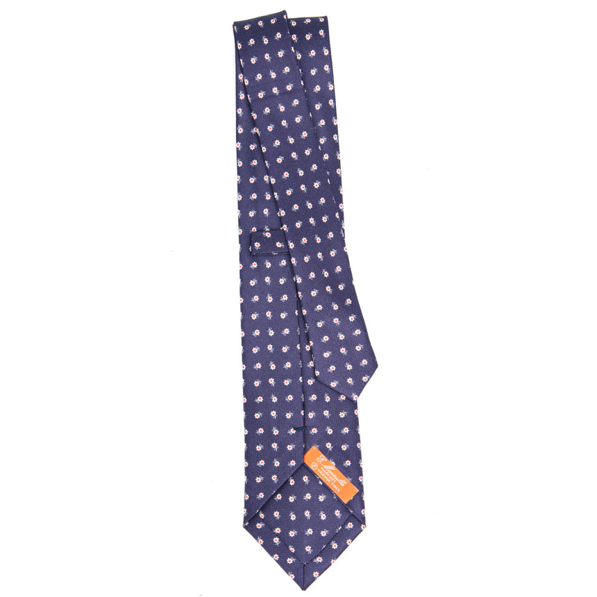 BLUE SILK AND ORANGE FIBER TIE