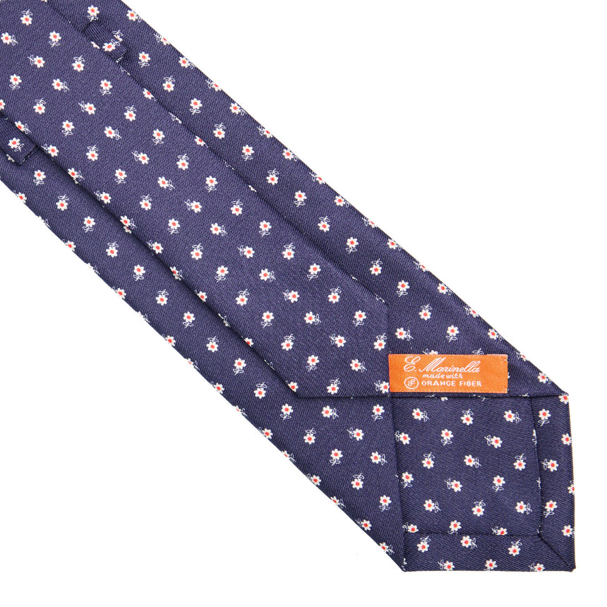 BLUE SILK AND ORANGE FIBER TIE