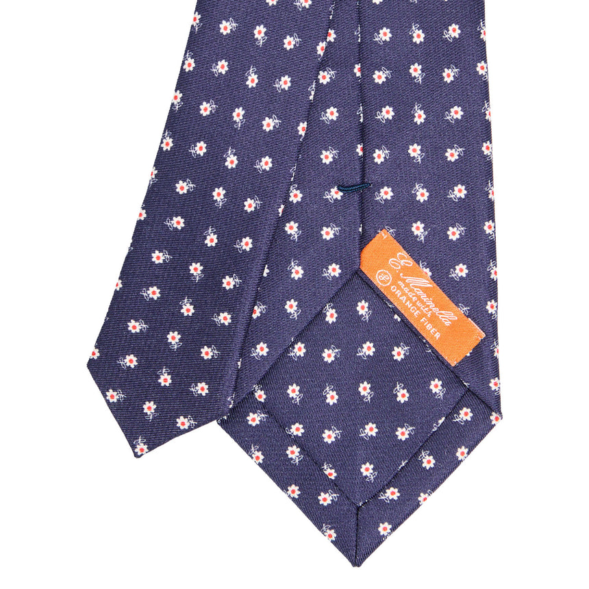 BLUE SILK AND ORANGE FIBER TIE