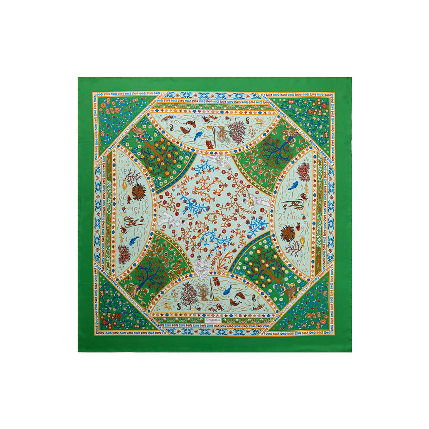VERDE PRINTED SILK SCARF 90