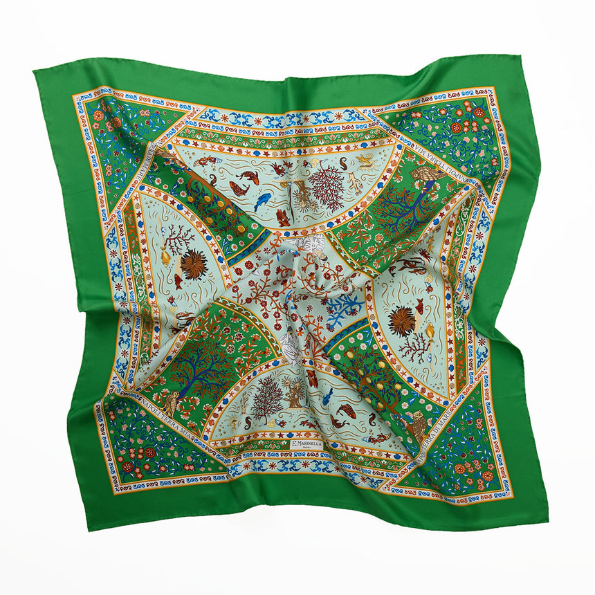 VERDE PRINTED SILK SCARF 90