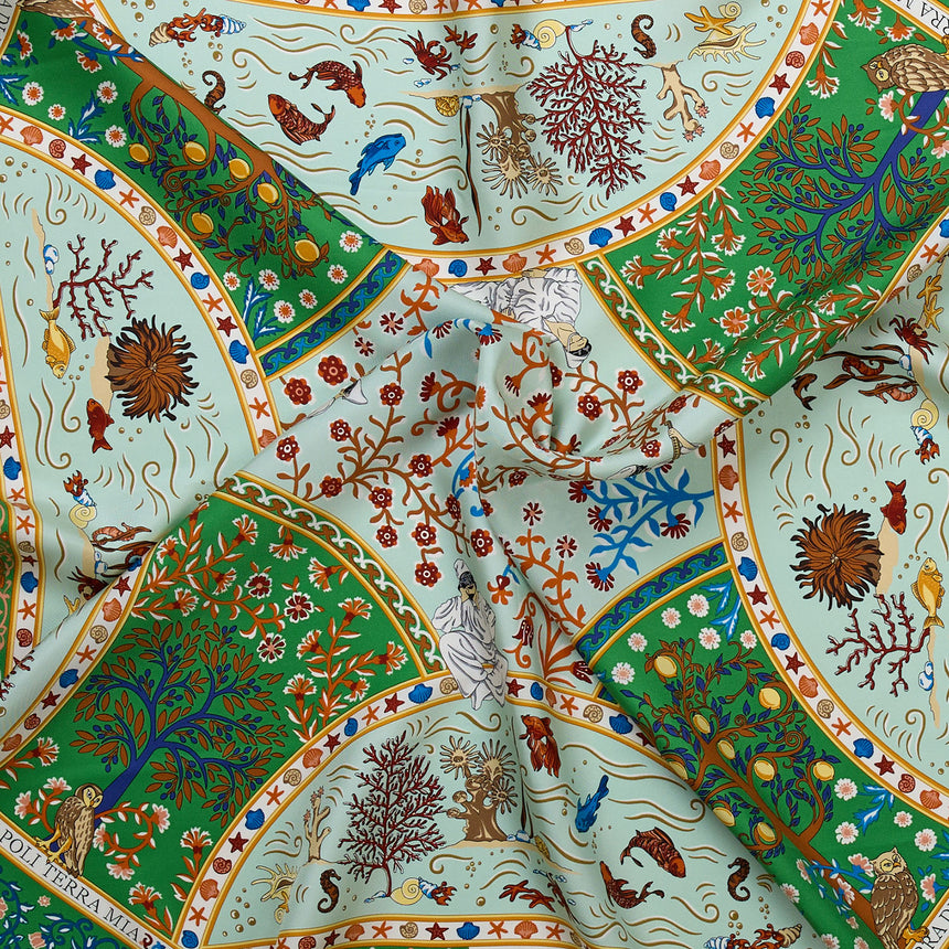 VERDE PRINTED SILK SCARF 90