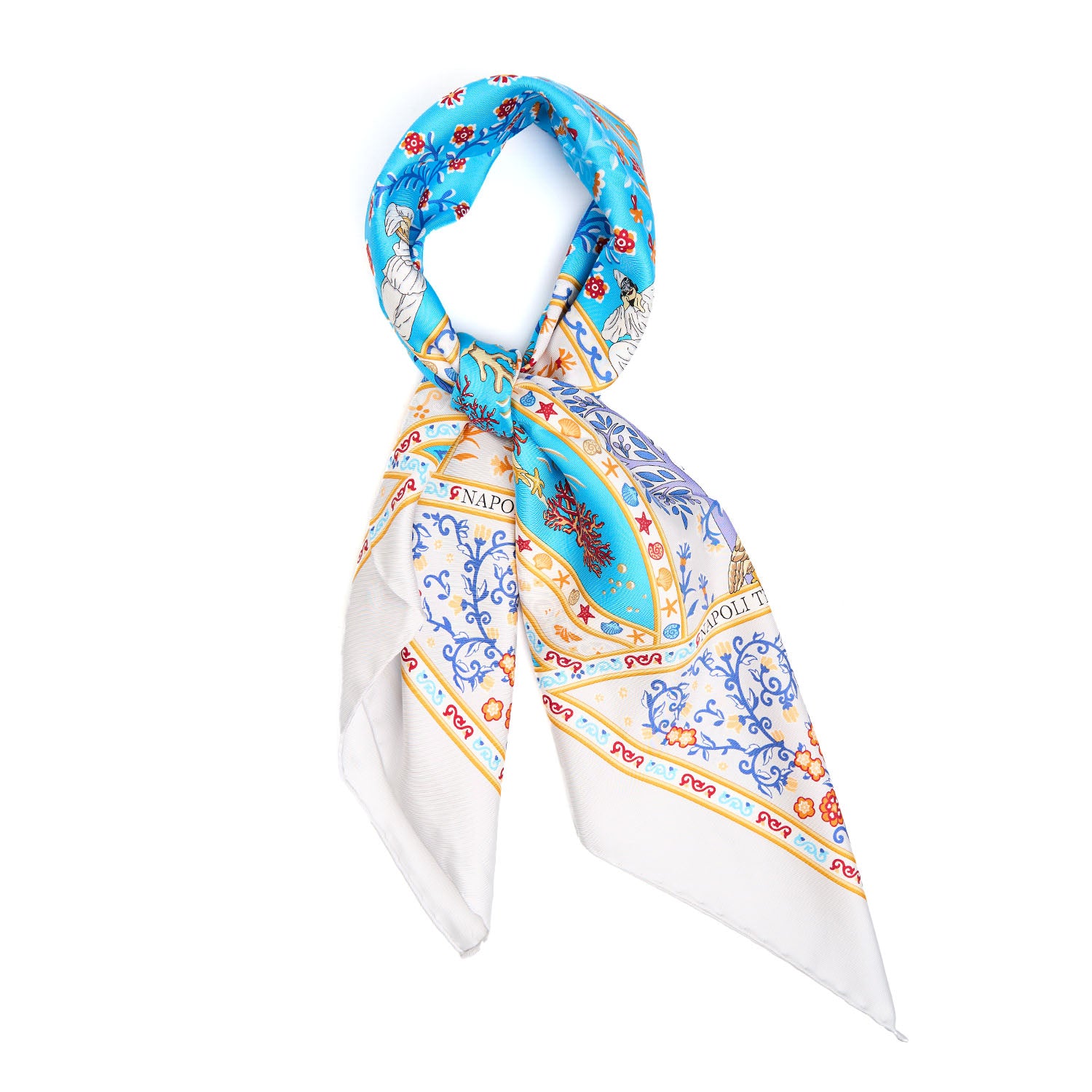 Grey Silk Scarf 90 - Napoli Terra Mia – E.Marinella