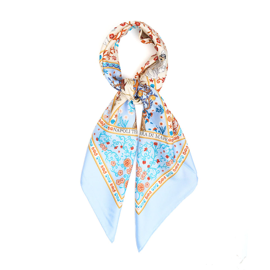 LIGHT BLUE SILK SCARF 90