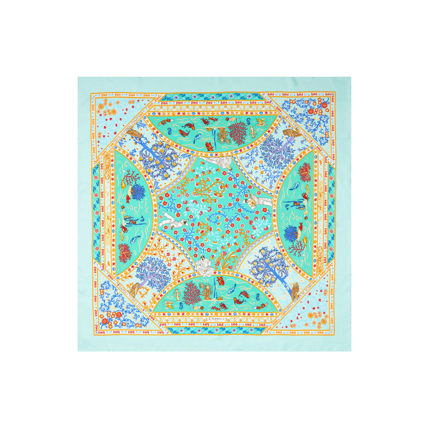 LIGHT GREEN SILK SCARF 90