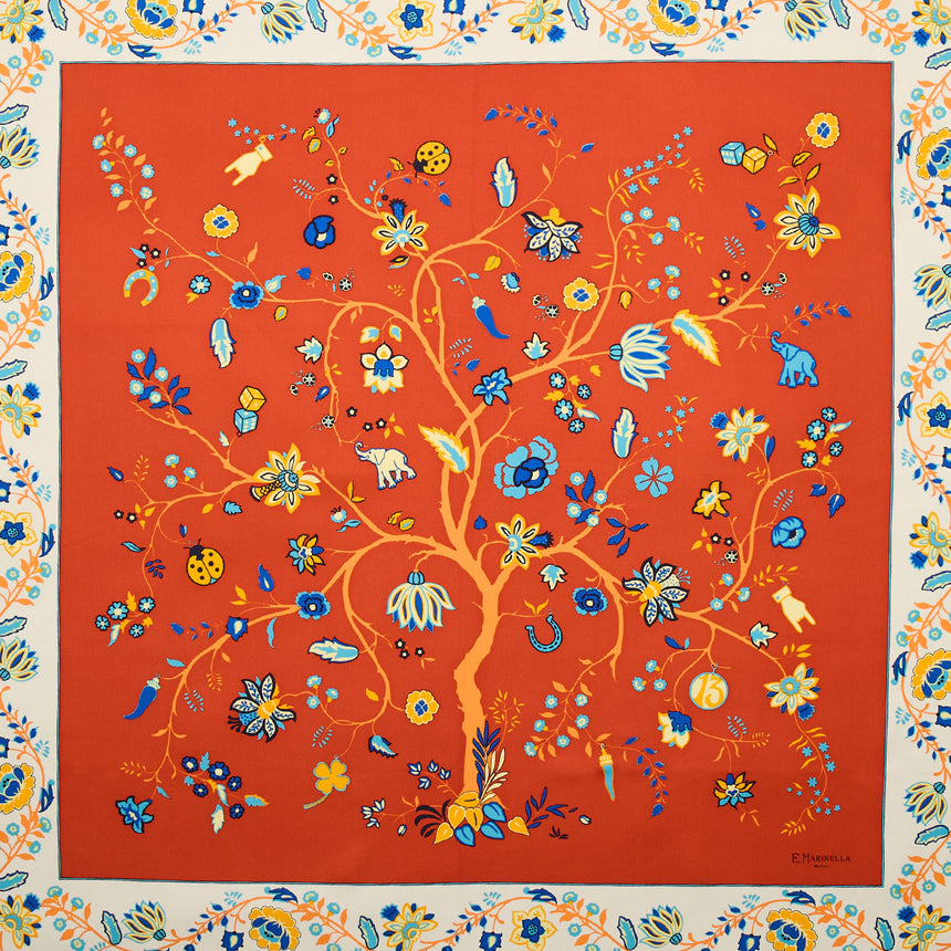 ORANGE SILK SCARF 90