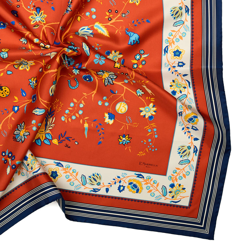 ORANGE SILK SCARF 90