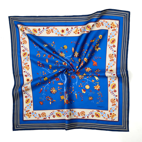 FOULARD IN SETA 90 BLU