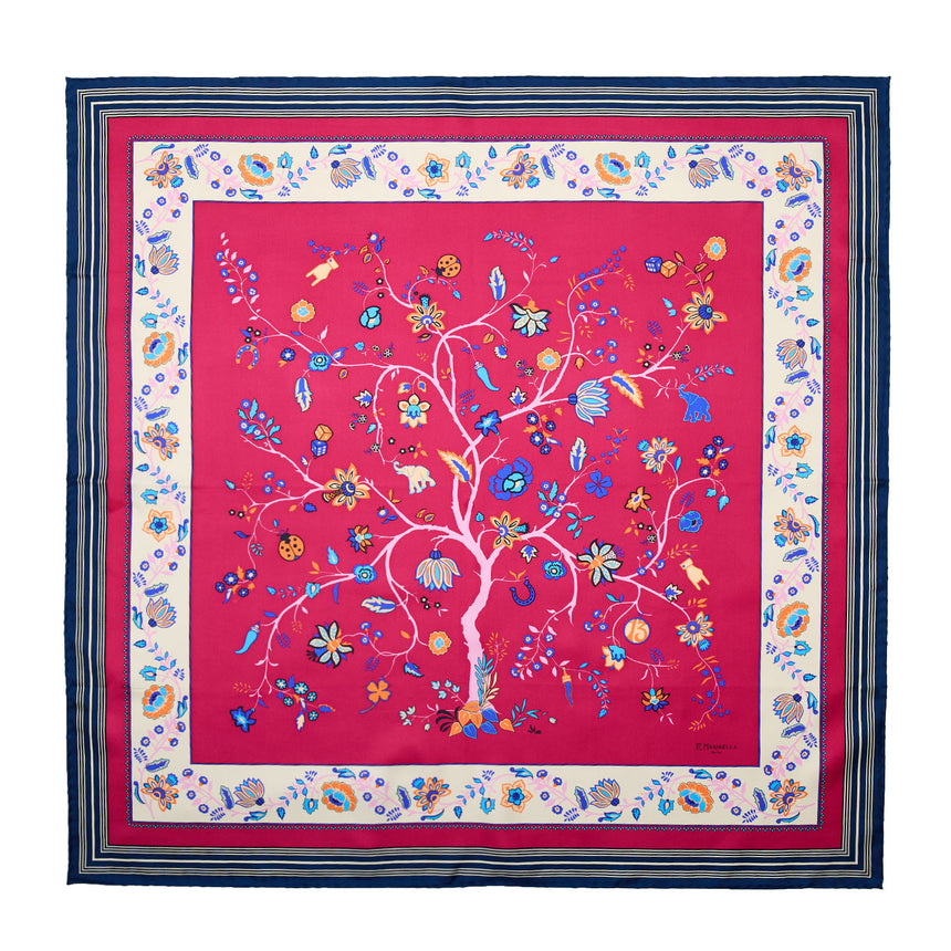 FUCHSIA SILK SCARF 90