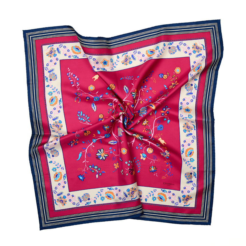 FUCHSIA SILK SCARF 90