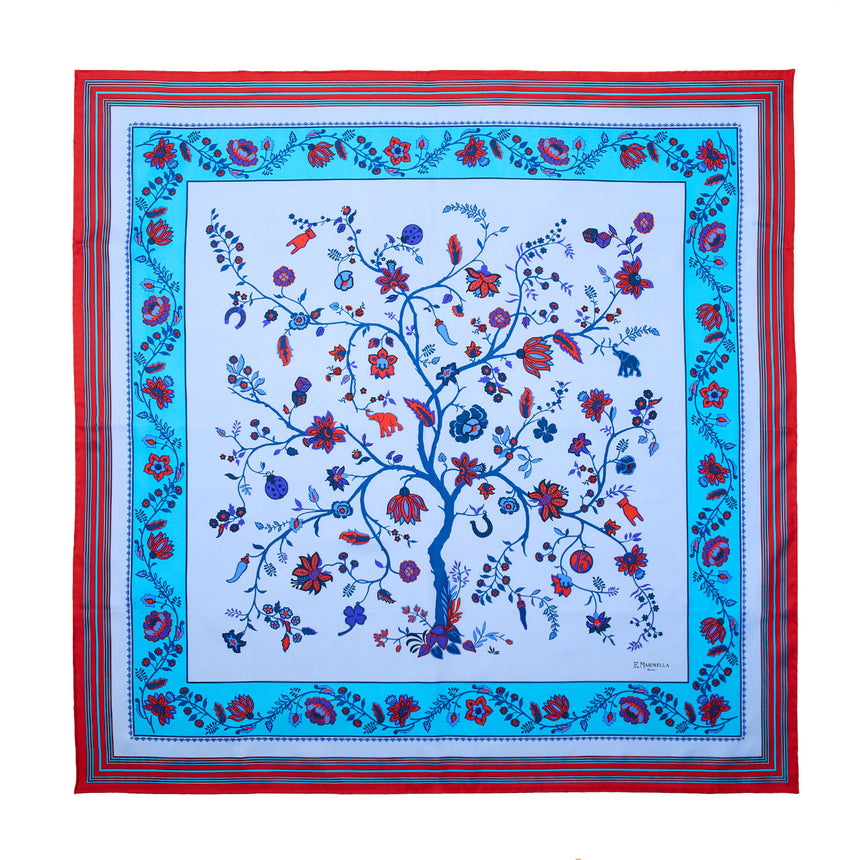 LIGHT BLUE SILK SCARF 90