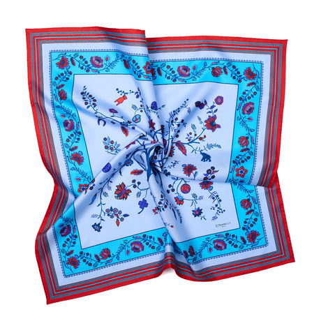 FOULARD IN SETA 90 AZZURRO