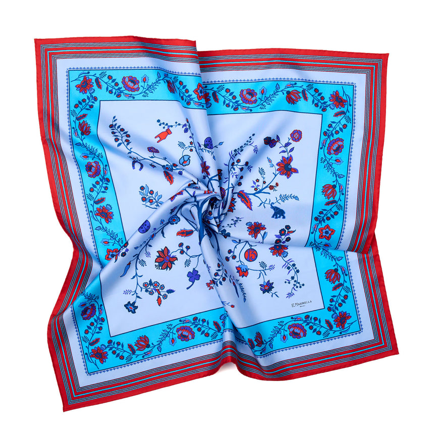 LIGHT BLUE SILK SCARF 90