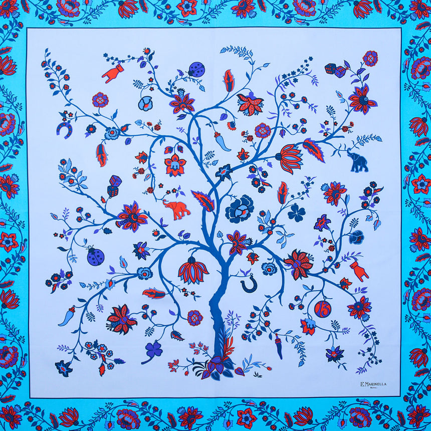 LIGHT BLUE SILK SCARF 90