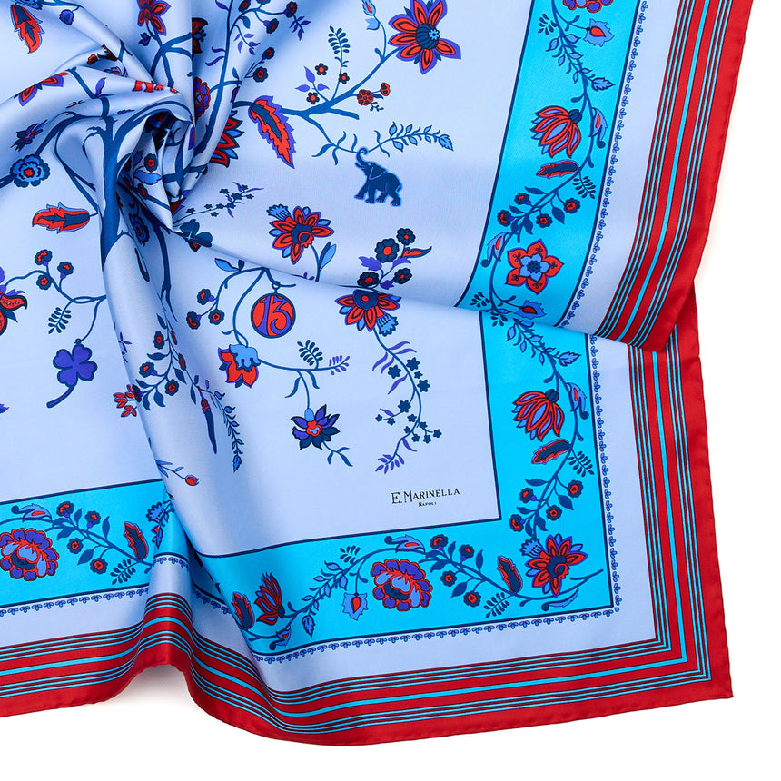 LIGHT BLUE SILK SCARF 90