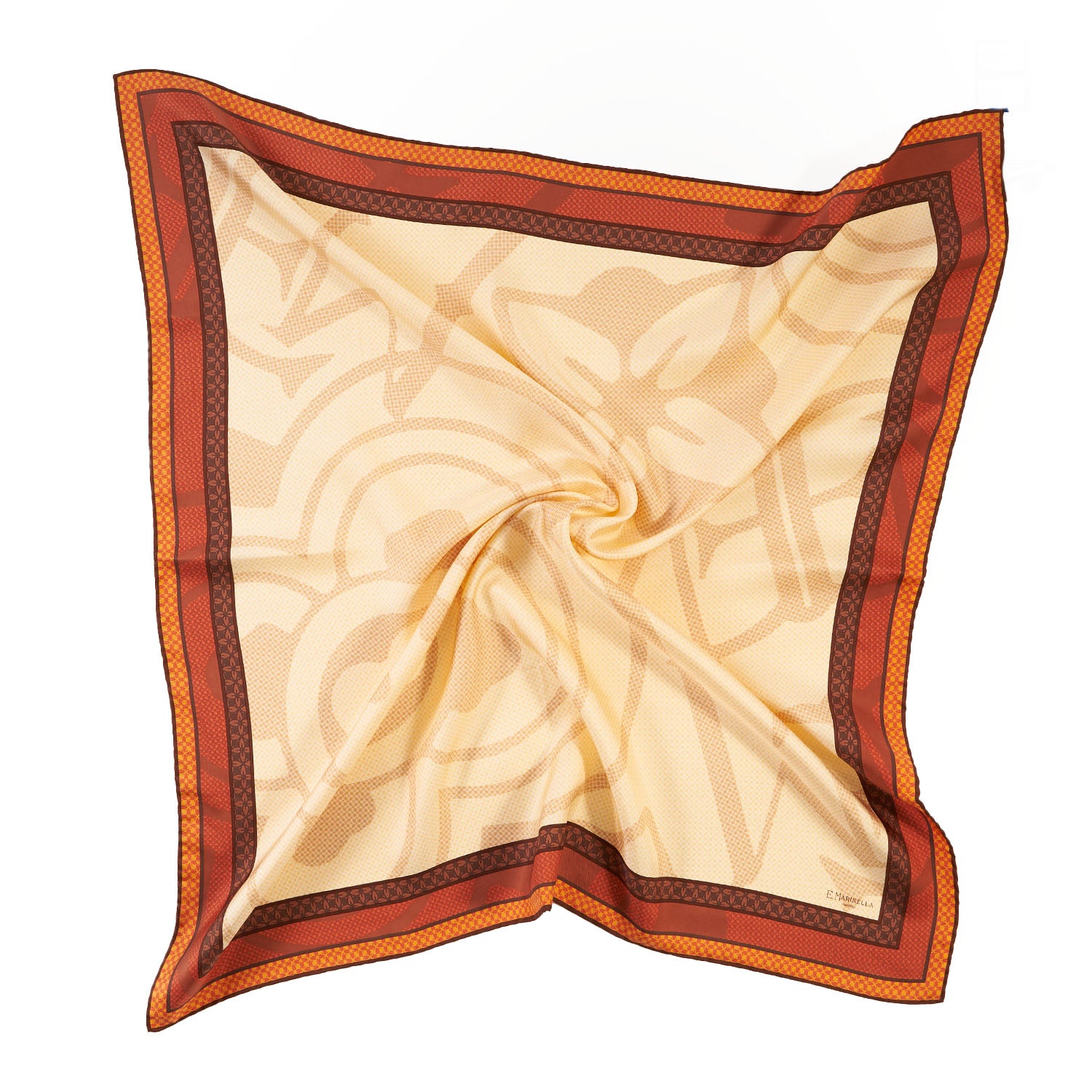 Light Brown Silk Scarf 90 - Archivio Ispiration 1961 – E.Marinella