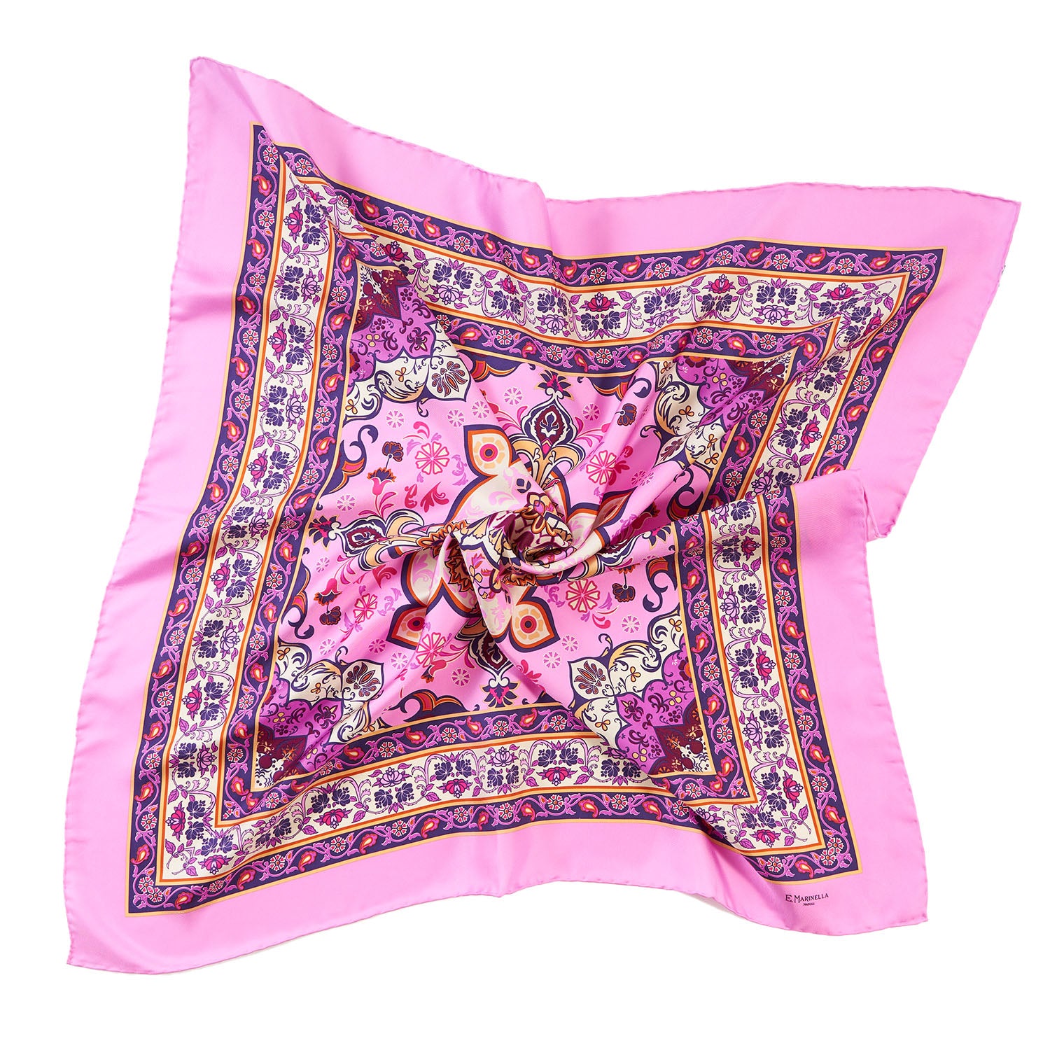 Pink Silk Scarf 90 - Mediterranean Vibes – E.Marinella