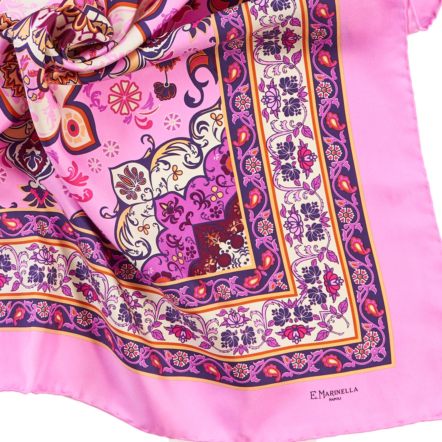 Pink Silk Scarf 90 - Mediterranean Vibes – E.Marinella