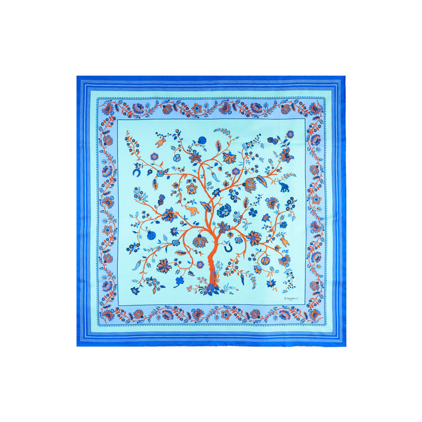 FOULARD IN SETA 90 AZZURRO