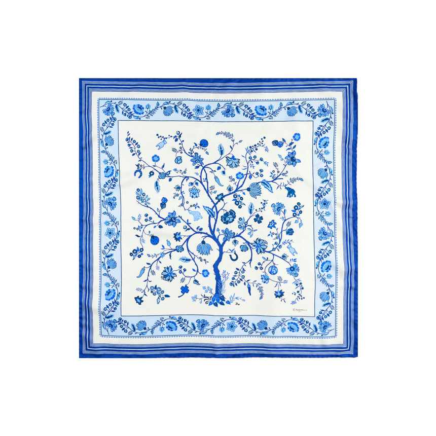 FOULARD IN SETA 90 BLU