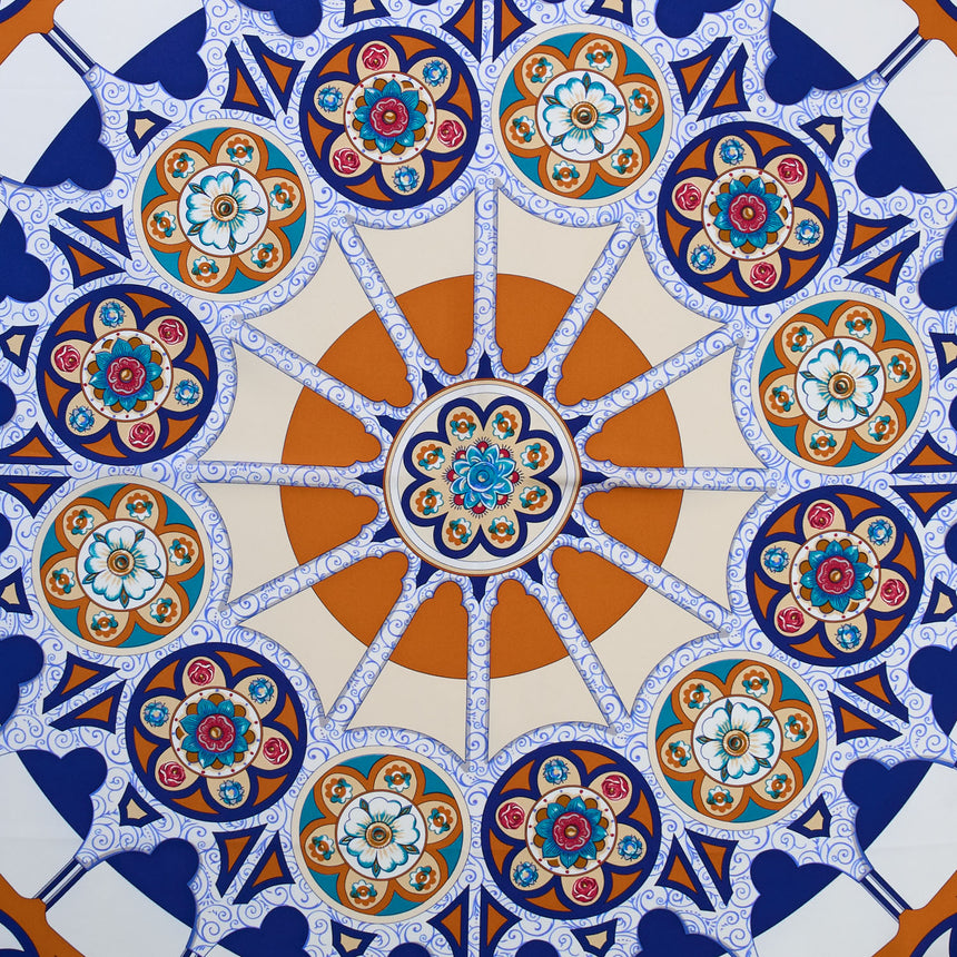 FOULARD IN SETA STAMPATA 90 BLU