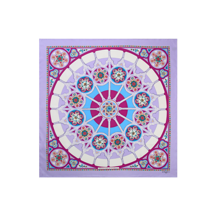 FOULARD IN SETA STAMPATA 90 LILLA