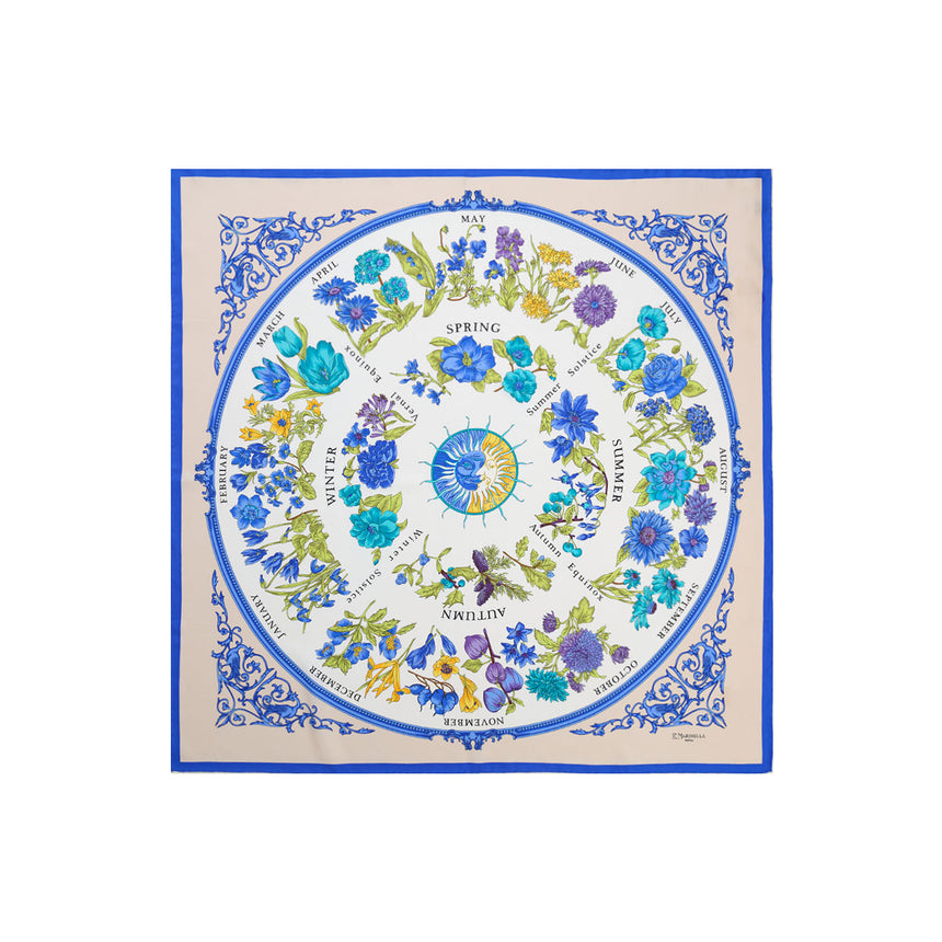 FOULARD IN SETA STAMPATA 90 BEIGE