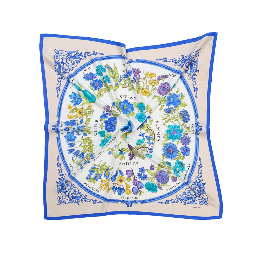 FOULARD IN SETA STAMPATA 90 BEIGE