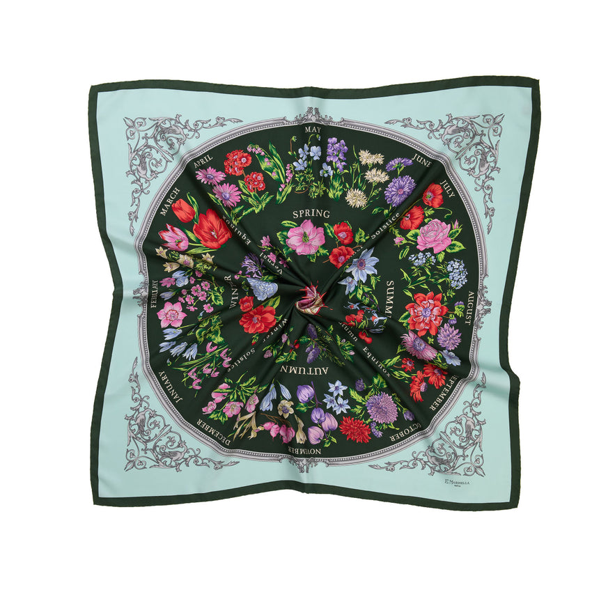 FOULARD IN SETA STAMPATA 90 VERDE