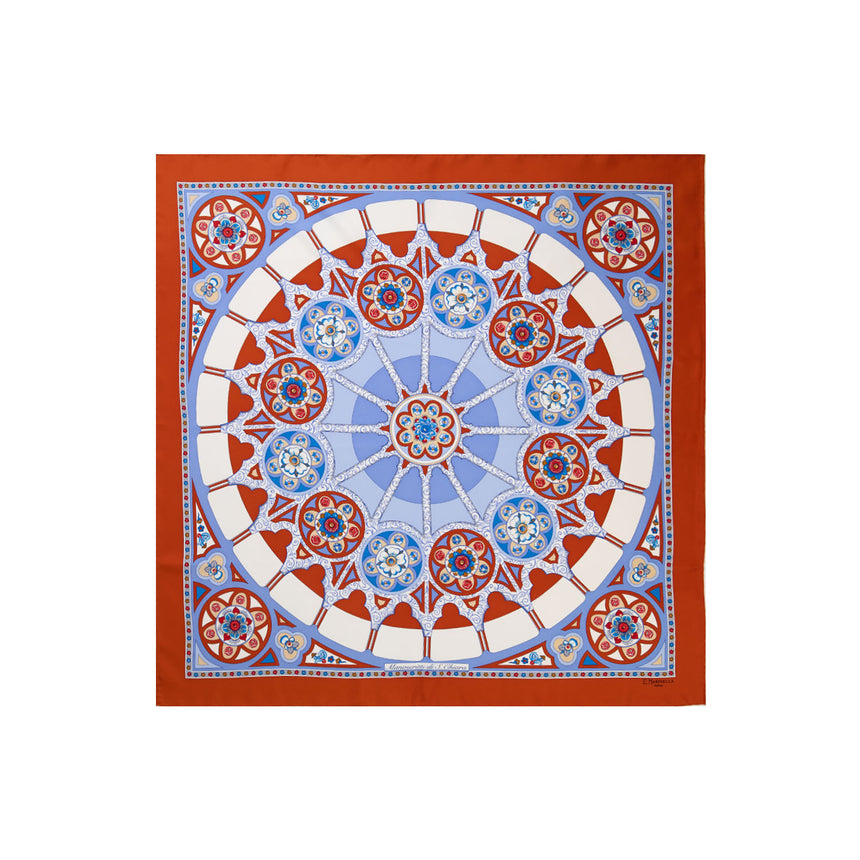 FOULARD IN SETA STAMPATA 90 ARANCIONE