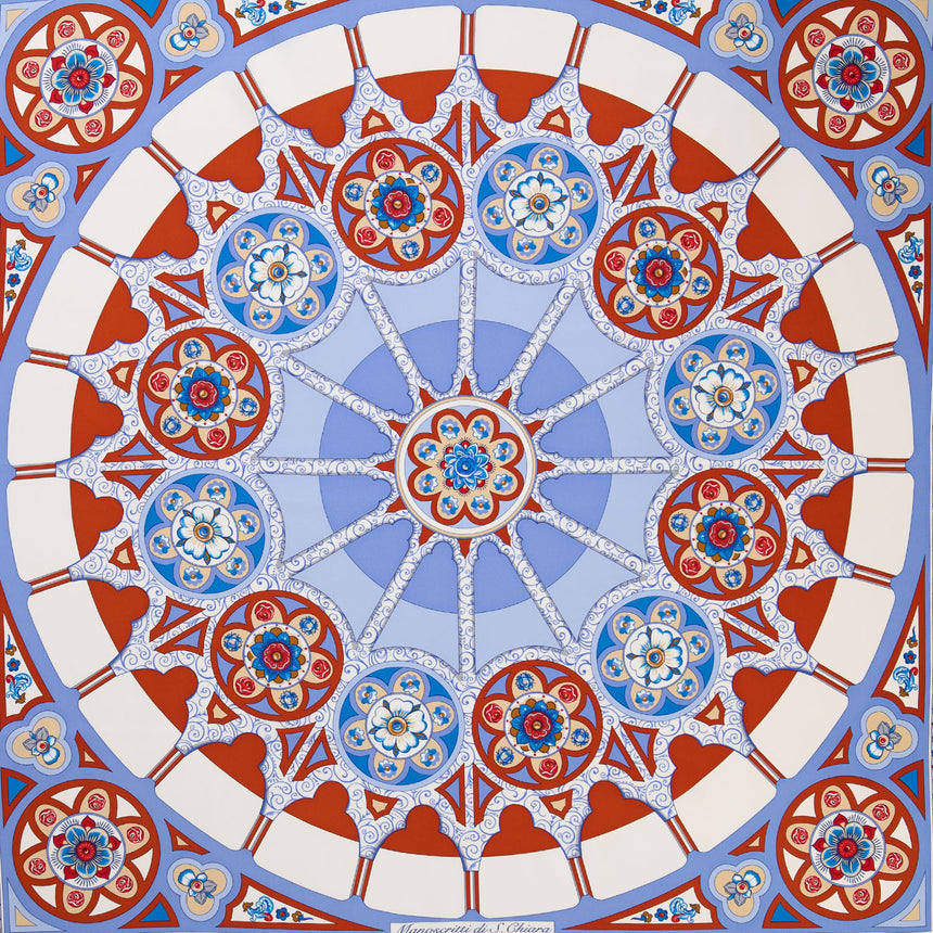 FOULARD IN SETA STAMPATA 90 ARANCIONE