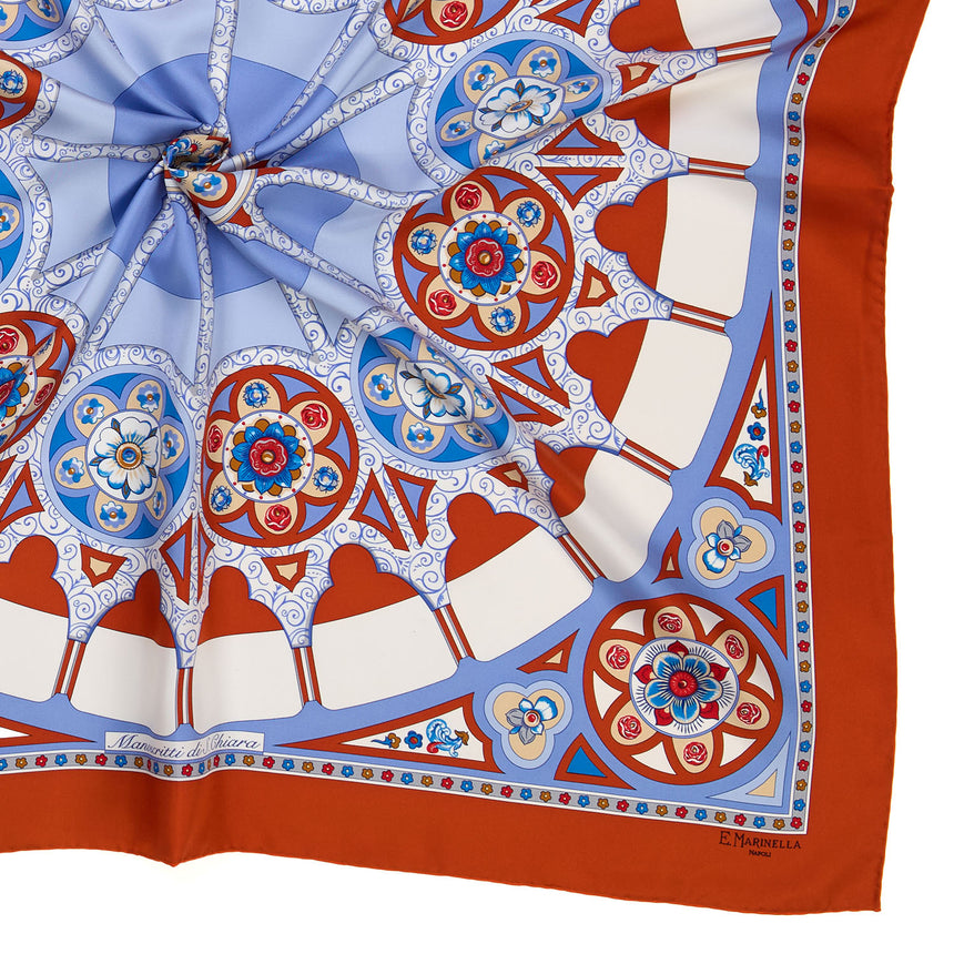 FOULARD IN SETA STAMPATA 90 ARANCIONE