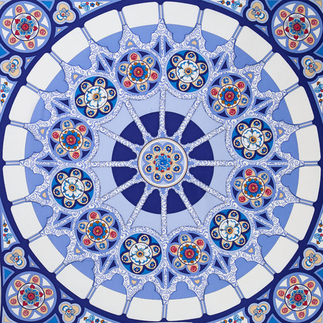 FOULARD IN SETA STAMPATA 90 AZZURRO