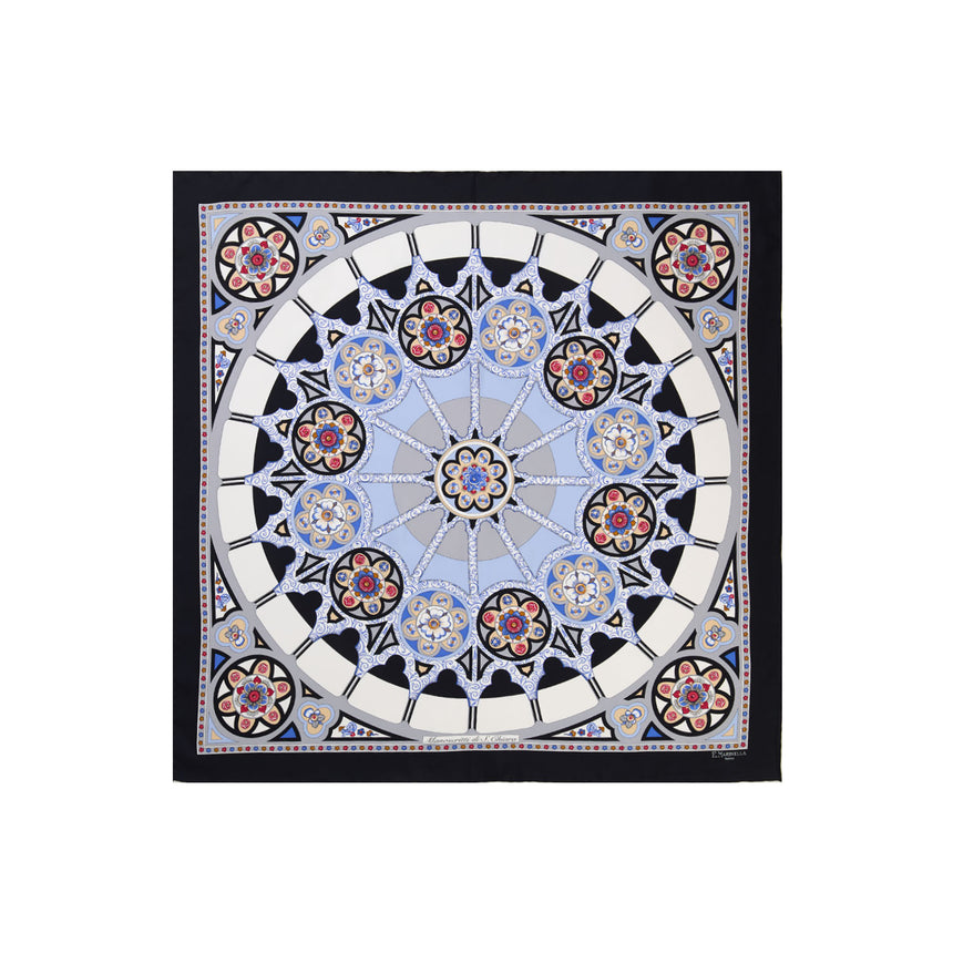 FOULARD IN SETA STAMPATA 90 NERO