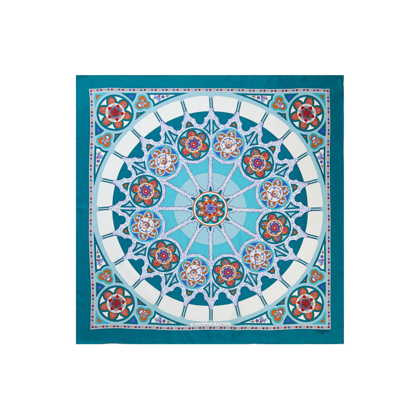 FOULARD IN SETA STAMPATA 90 VERDE