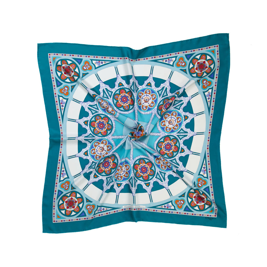 FOULARD IN SETA STAMPATA 90 VERDE