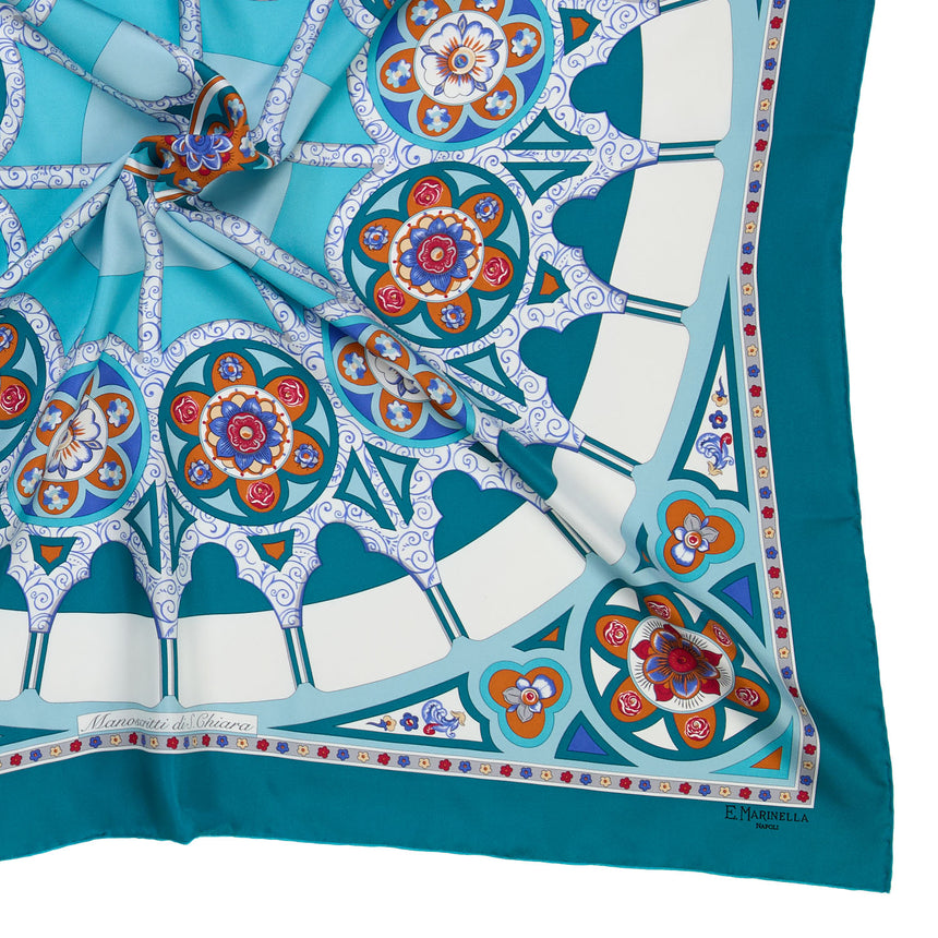 FOULARD IN SETA STAMPATA 90 VERDE